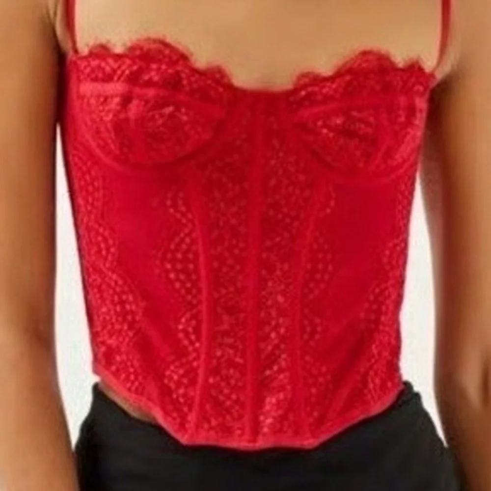 Festival Lace Corset Top Coquette Y2K Whimsigoth‎ Vamp XL